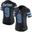Nike Detroit Lions #9 Matthew Stafford Black Womens Stitched NFL Limited Rush Jersey