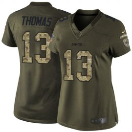 Nike New Orleans Saints #13 Michael Thomas Green Womens Stitched NFL Limited 2015 Salute to Service Jersey