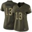 Nike New Orleans Saints #13 Michael Thomas Green Womens Stitched NFL Limited 2015 Salute to Service Jersey