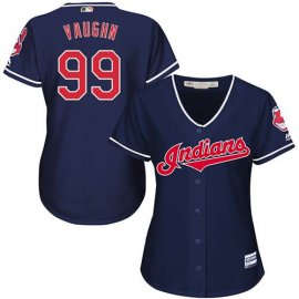 Cleveland Indians #99 Ricky Vaughn Navy Blue Womens Alternate Stitched MLB Jersey