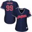 Cleveland Indians #99 Ricky Vaughn Navy Blue Womens Alternate Stitched MLB Jersey