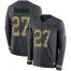Nike Baltimore Ravens #27 J.K. Dobbins Anthracite Salute to Service Mens Stitched NFL Limited Therma Long Sleeve Jersey