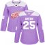 Adidas Detroit Red Wings #25 Mike Green Purple Authentic Fights Cancer Womens Stitched NHL Jersey