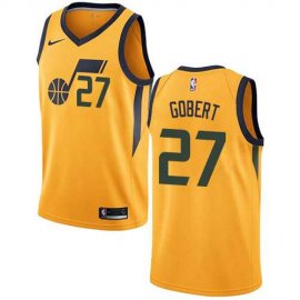 Mens Nike Utah Jazz #27 Rudy Gobert Yellow NBA Swingman Statement Edition Jersey
