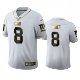 New York New York Giants #8 Daniel Jones Mens Nike White Golden Edition Vapor Limited NFL 100 Jersey