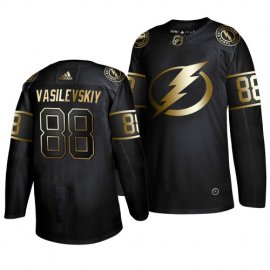 Adidas Tampa Bay Lightning #88 Andrei Vasilevskiy Mens 2019 Black Golden Edition Authentic Stitched NHL Jersey