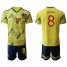 Colombia #8 Lerma Home Soccer Country Jersey