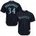 Seattle Mariners #34 Felix Hernandez Navy Blue Alternate Womens Stitched MLB Jersey