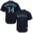Seattle Mariners #34 Felix Hernandez Navy Blue Alternate Womens Stitched MLB Jersey