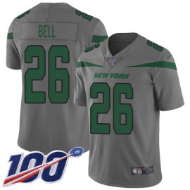 Nike New York Jets #26 LeVeon Bell Gray Youth Stitched NFL Limited Inverted Legend 100th Season Jersey