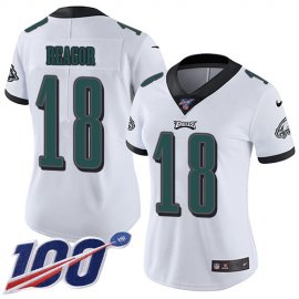 Nike Philadelphia Eagles #18 Jalen Reagor White Womens Stitched NFL 100th Season Vapor Untouchable Limited Jersey