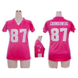 Nike New England Patriots #87 Rob Gronkowski Pink Draft Him Name & Number Top Womens Stitched NFL Elite Jersey
