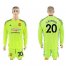 Manchester United #20 S.Romero Shiny Green Goalkeeper Long Sleeves Soccer Club Jersey