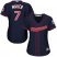 Minnesota Twins #7 Joe Mauer Navy Blue Alternate Womens Stitched MLB Jersey