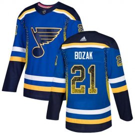 Adidas St. Louis Blues #21 Tyler Bozak Blue Home Authentic Drift Fashion Stitched NHL Jersey