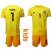 Germany #1 Neuer Yellow Goalkeeper Kid Soccer Country Jersey