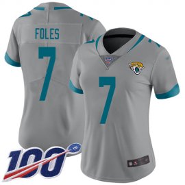 Nike Jacksonville Jaguars #7 Nick Foles Silver Womens Stitched NFL Limited Inverted Legend 100th Season Jersey