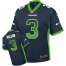 Nike Seattle Seahawks #3 Russell Wilson Steel Blue Team Color Mens Stitched NFL Elite Drift Fashion Jersey