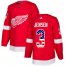 Adidas Detroit Red Wings #3 Nick Jensen Red Home Authentic USA Flag Stitched NHL Jersey