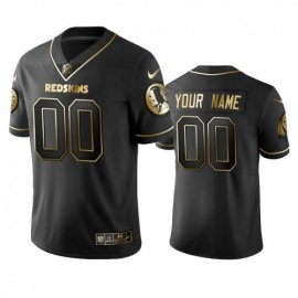 Redskins Custom Mens Stitched NFL Vapor Untouchable Limited Black Golden Jersey