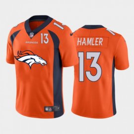 Denver Broncos #13 KJ Hamler Orange Mens Nike Big Team Logo Player Vapor Limited NFL Jersey