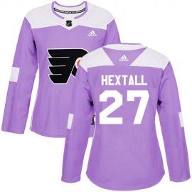 Adidas Philadelphia Flyers #27 Ron Hextall Purple Authentic Fights Cancer Womens Stitched NHL Jersey
