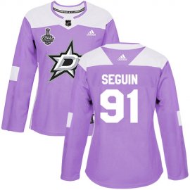 Adidas Dallas Stars #91 Tyler Seguin Purple Authentic Fights Cancer Womens 2020 Stanley Cup Final Stitched NHL Jersey
