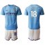 Manchester City #18 Delph Home Soccer Club Jersey