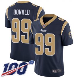 Nike Los Angeles Rams #99 Aaron Donald Navy Blue Team Color Mens Stitched NFL 100th Season Vapor Limited Jersey