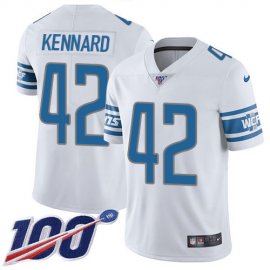 Nike Detroit Lions #42 Devon Kennard White Mens Stitched NFL 100th Season Vapor Untouchable Limited Jersey