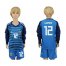 Argentina #12 Guzman Blue Long Sleeves Goalkeeper Kid Soccer Country Jersey