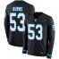 Nike Carolina Panthers #53 Brian Burns Black Team Color Mens Stitched NFL Limited Therma Long Sleeve Jersey
