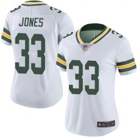 Nike Green Bay Packers #33 Aaron Jones White Womens Stitched NFL Vapor Untouchable Limited Jersey