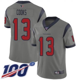 Nike Houston Texans #13 Brandin Cooks Gray Mens Stitched NFL Limited Inverted Legend 100th Season Jersey