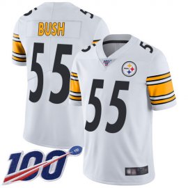 Nike Pittsburgh Steelers #55 Devin Bush White Youth Stitched NFL 100th Season Vapor Limited Jersey