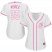 Cleveland Indians #55 Roberto Perez White/Pink Fashion Womens Stitched MLB Jersey
