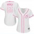 Cleveland Indians #55 Roberto Perez White/Pink Fashion Womens Stitched MLB Jersey