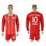 Bayern Munchen #10 Robben Home Long Sleeves Soccer Club Jersey