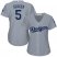Los Angeles Dodgers #5 Corey Seager Grey Alternate Road Womens Stitched MLB Jersey