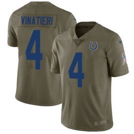Nike Indianapolis Colts #4 Adam Vinatieri Olive Mens Stitched NFL Limited 2017 Salute to Service Jersey