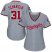Washington Nationals #31 Max Scherzer Grey Road 2019 World Series Champions Womens Stitched MLB Jersey