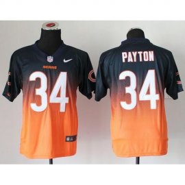Nike Chicago Bears #34 Walter Payton Navy Blue/Orange Mens Stitched NFL Elite Fadeaway Fashion Jersey