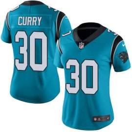 Nike Carolina Panthers #30 Stephen Curry Blue Alternate Womens Stitched NFL Vapor Untouchable Limited Jersey