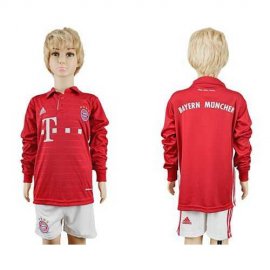 Bayern Munchen Blank Home Long Sleeves Kid Soccer Club Jersey