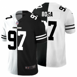 Los Angeles Chargers #97 Joey Bosa Mens Black V White Peace Split Nike Vapor Untouchable Limited NFL Jersey