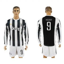 Juventus #9 Higuain Home Long Sleeves Soccer Club Jersey