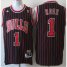 Chicago Bulls 1 Derrick Rose Black Red Strip Revolution 30 Swingman NBA Jerseys Cheap