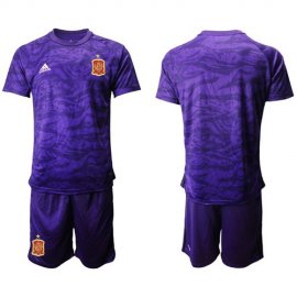 Spain Blank Purple Goalkeeper Soccer Country Jersey