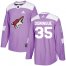Adidas Arizona Coyotes #35 Louis Domingue Purple Authentic Fights Cancer Stitched Youth NHL Jersey