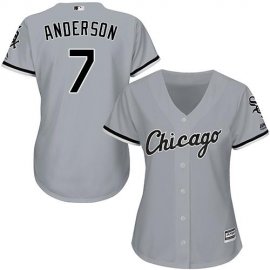 Chicago White Sox #7 Tim Anderson Grey Road Womens Stitched MLB Jersey